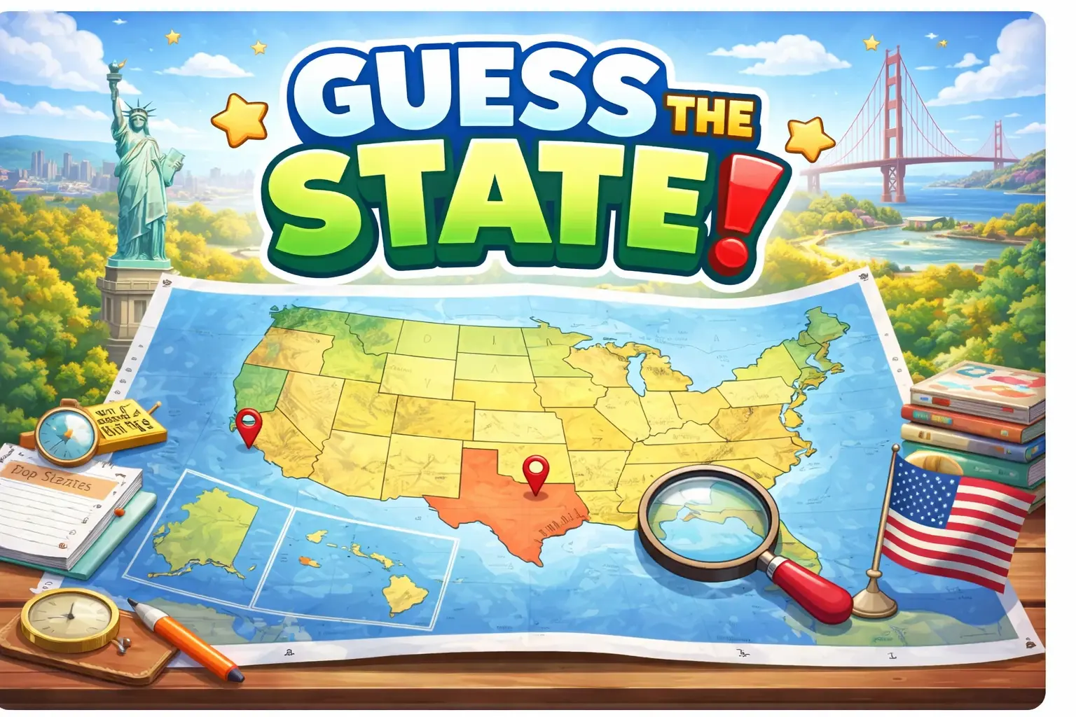🇺🇸 Gjett Landet - Amerikanske Staters Utfordring!