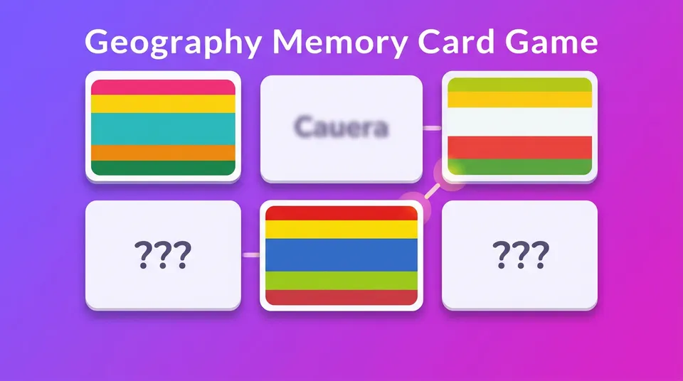 Flag and country memory - match flags to countries