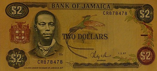 Jamaican dollar (JMD) banknote