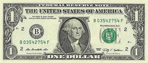 United States dollar (USD) banknote