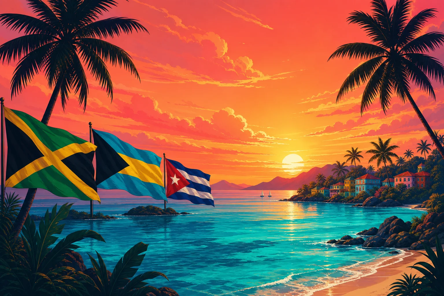 Illustrationsforhåndsvisning for Caribiske flag - GeoFunGames Learn