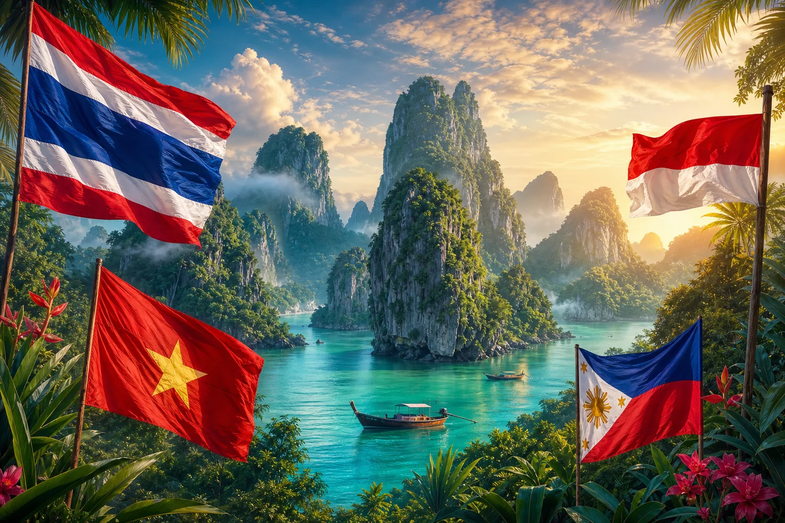 Illustration preview for Flags of Southeast Asia - GeoFunGames Learn